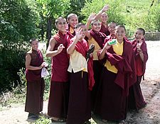 Young Tibetan nuns, Tashi Jong